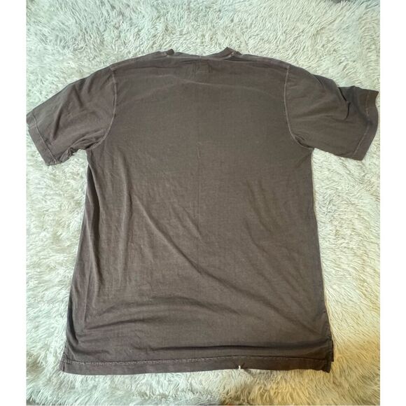 Weekendz off Men's short sleeve brown henley slub tee t-shirt L - Picture 2 of 6